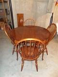 Vintage Dining Table with Leaf and Four Chairs