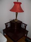 corner table, lamp