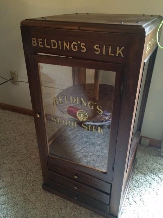 Belding's Silk Cabinet in remarkable Condition. Lazy Susan Shelf