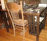 Arts and Crafts desk with side book shelves. Two available.