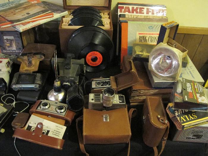 Old cameras and LPs