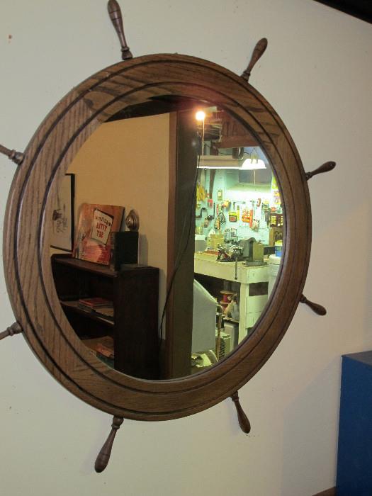 Ship wheel mirror