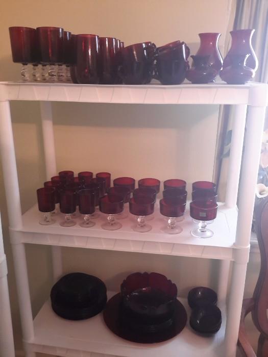 ruby red glassware