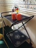 Mid-Century double TV  tray serving cart
