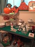 Assorted holiday decorations & dishes