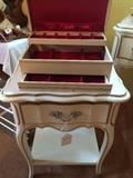 White French Provincial end table/nightstand; jewelry box