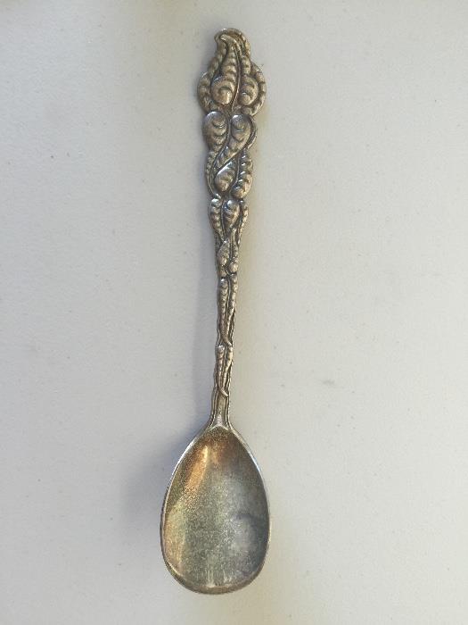 Large sterling antique serving spoon