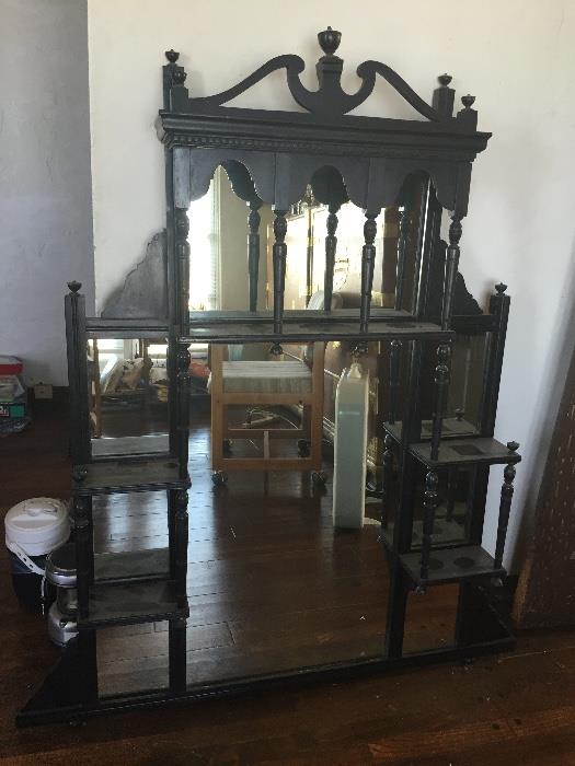 Antique etagere mirror