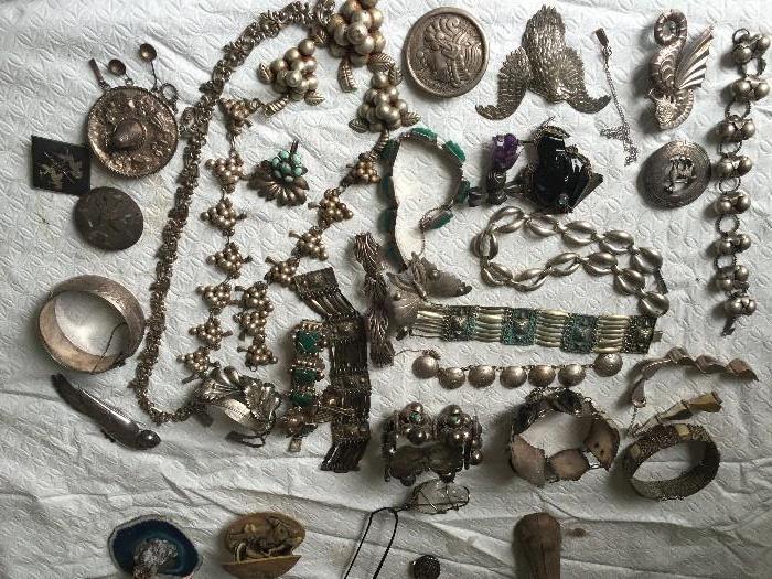 A large assortment of vintage sterling silver jewelry, designer signed - this is just a sample of what we have