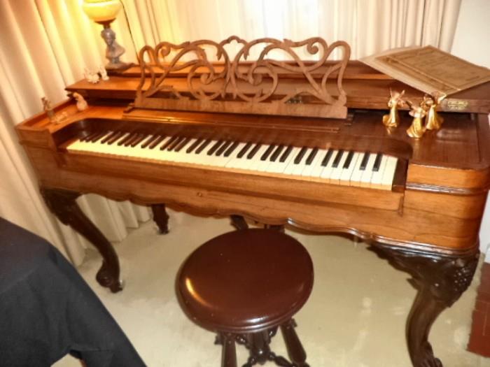 19th Century American Victorian Melodion in rosewood.   Austin Chase, Syracuse NY 