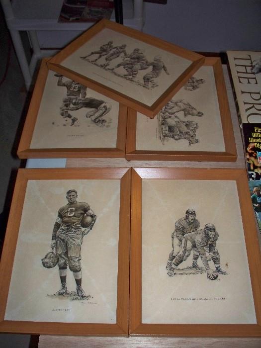 Football Illustrations as pictured in the book The Pros