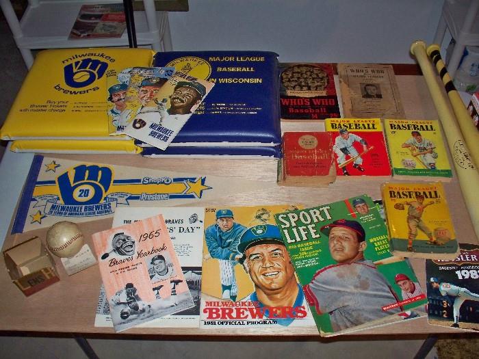 Milwaukee Brewers and Milwaukee Braves Memorabilia and other Vintage Baseball.