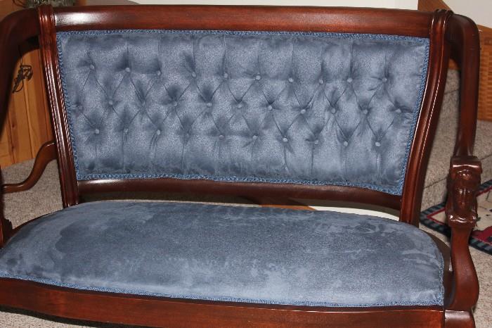 Victorian Settee With Carving