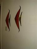 vintage wood and metal fish