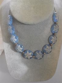 Glass beads, snow flake design