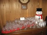 Party glass and snowman drink dispenser