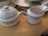 Noritake Rothschild pattern # 7293    CREAMER AND SUGAR BOWL 