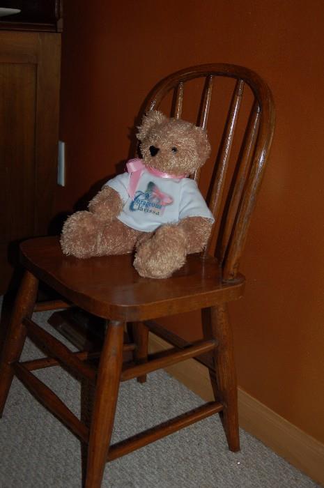 Child's Chair and Vermont Teddy Bear