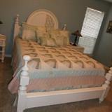 white Queen size bed