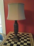 Lamp with faux gator skin base