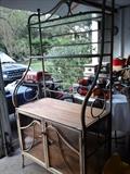 Bakers rack - glass side and and front doors - has a matching table and chairs