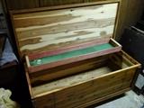 Interior of cedar chest