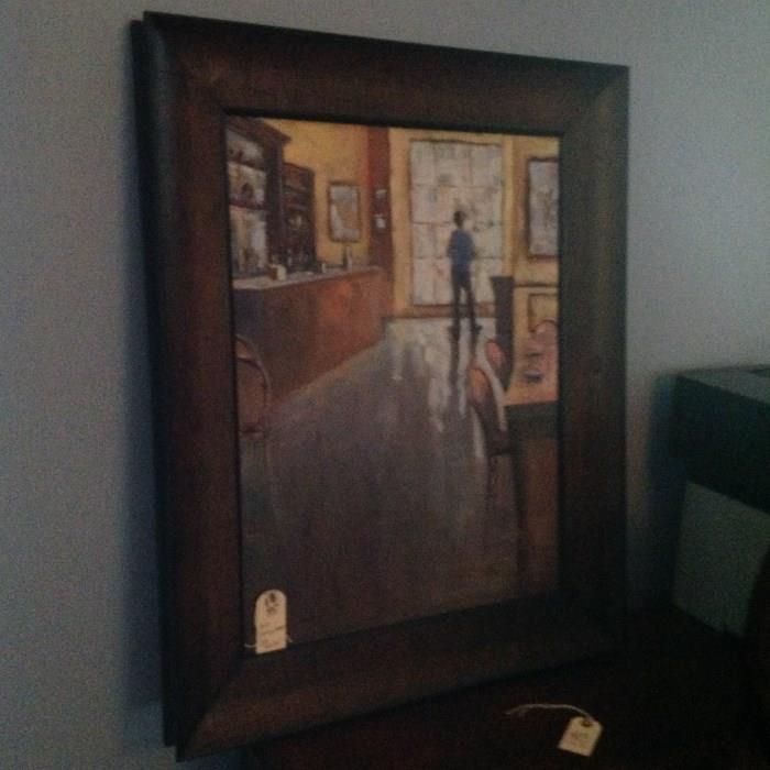 Acrylic on Canvas in Burl Walnut Frame - Signed Kelley Sandford (California - Contemporary).  Appraised Value $ 150.00