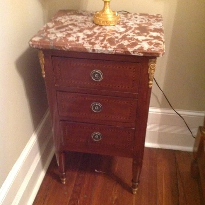 Marble Top / 3 Drawer End Table - $ 150.00