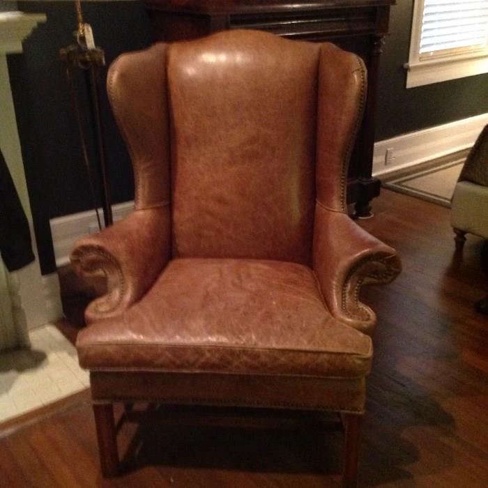 Leather Wingback Chair $ 400.00