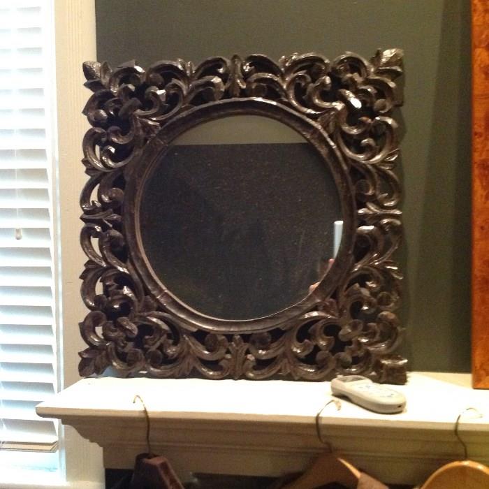 Metal framed Round Mirror $ 40.00