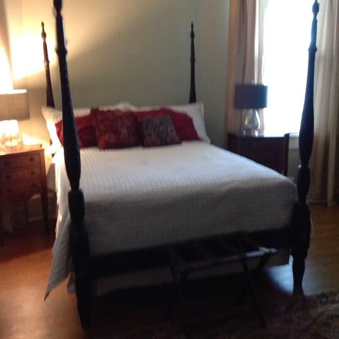 Mahogany 4 Post Queen Bed - $ 500.00 (bedding not included)