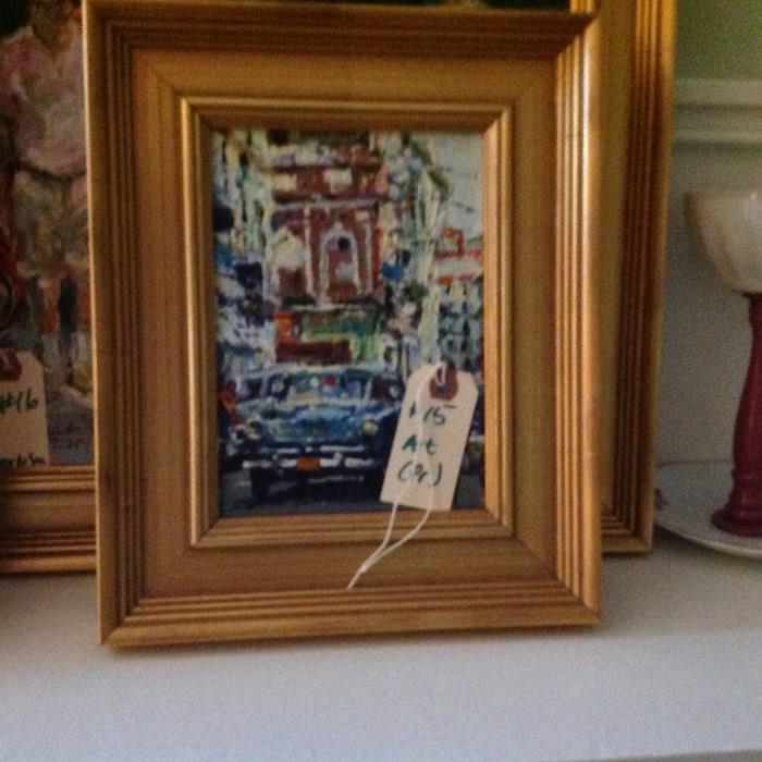 Oil on Canvas in Frame - 12" t x 9.5" w - Richard Wallich (USA - Contemporary) - Appraised Value $ 50.00
