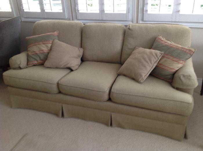 Henredon couch newly recovered in Ralph Lauren fabric