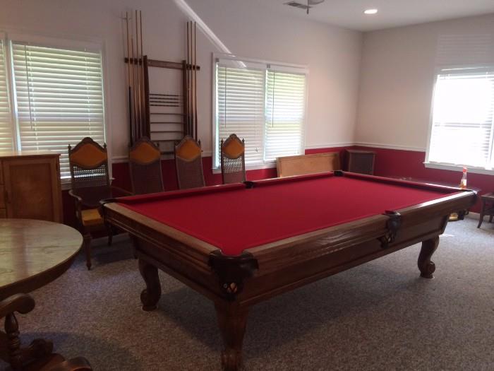 9-Foot Pool Table & Stick Set - in excellent condition, balls and sticks set included (9 foot x 5 foot)