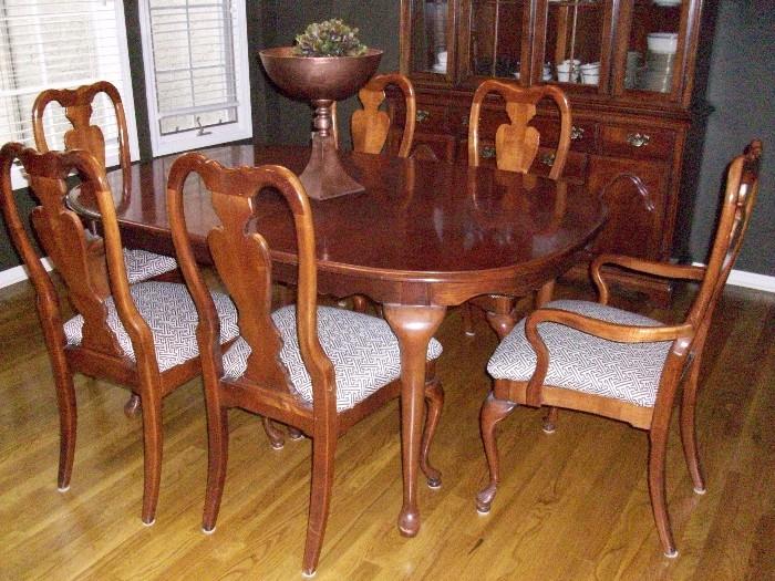 10pc American Drew Cherry Grove Dining Room Table Set China Cabinet 6 Chairs