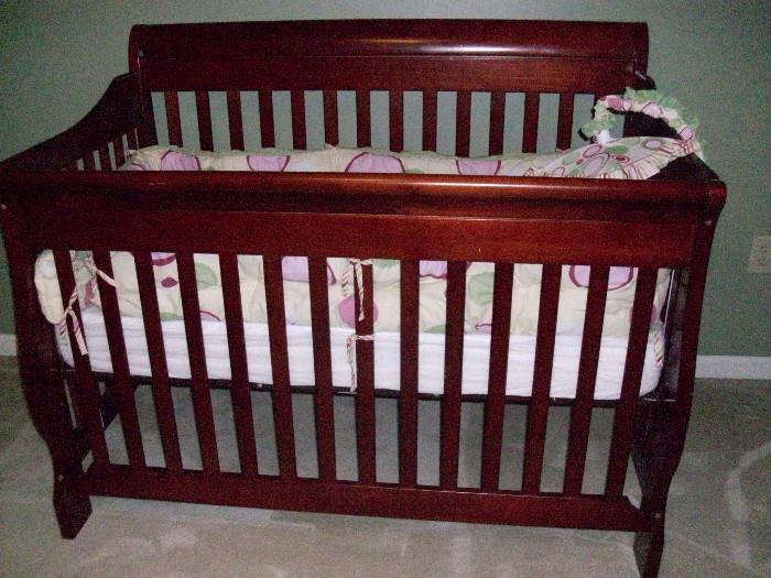 Cherry wood baby bed, mattress not included, bedding seperate