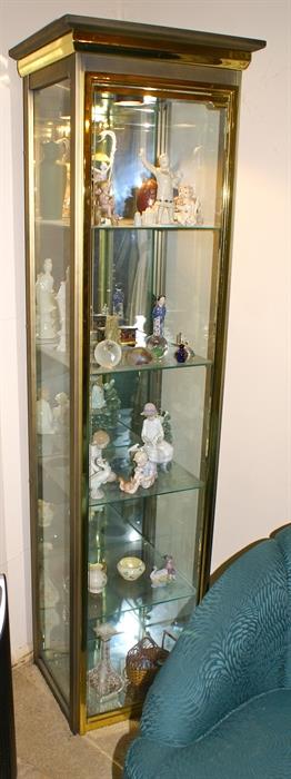 Solid Brass Frame & Glass Lighted Showcase 