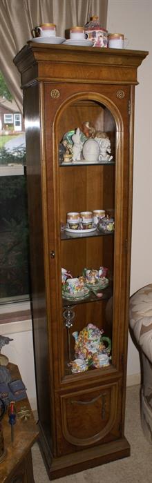 Lighted Wood Display Cabinet