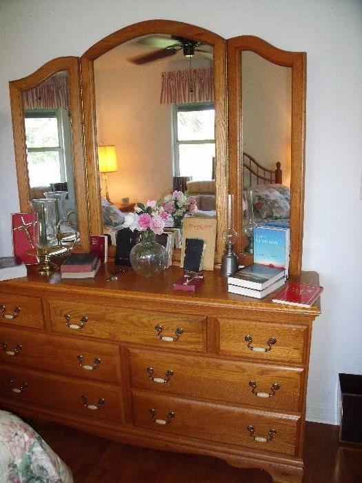 Double dresser and mirror - part of suite