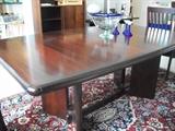 ROSEWOOD TABLE (2 BUILT-IN LEAVES)  6 CHAIRS