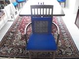 2 ARM CHAIRS & 4 SIDE CHAIRS, 6 1/2' X 10' ORIENTAL