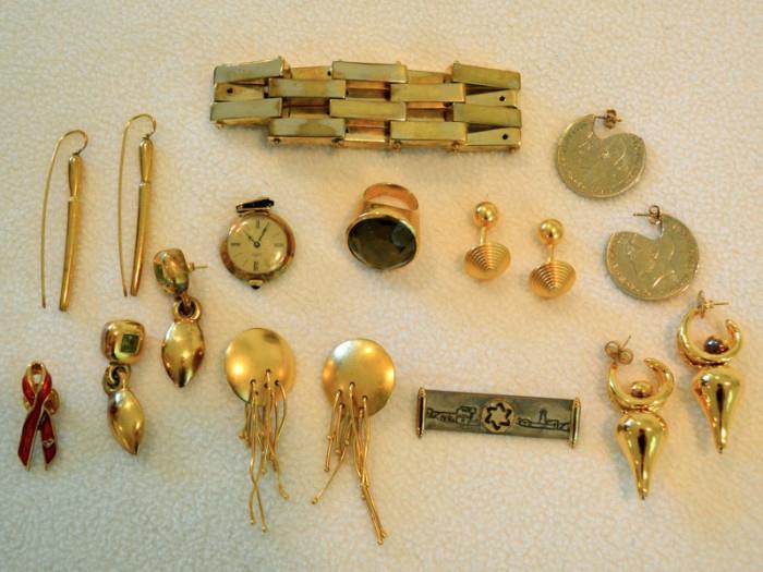 Gold one costume jewelry
