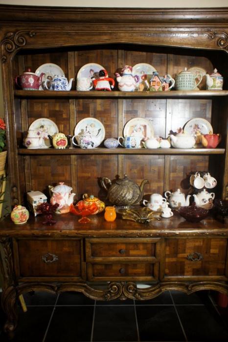 Carved Wood China Hutch