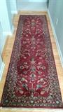 A beautiful hand woven Persian Sarouk runner, measures 3'2" x 11'6".