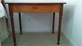 SWEET heart pine side table, bench made by the same Richmond, VA gentleman who made the double, 4-posted bed.