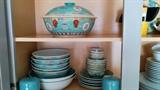 26-Piece set Asian turquoise/white/yellow/red china