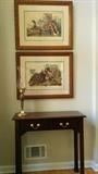 Pair of nicely framed/matted Audubon prints, (Mallard Duck, Ruffled Grouse) a mahogany-ish entry table by Bombay Co. - YUCK!   LOL