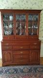 Matching Pennsylvania House Cherry Hutch with 7 drawers.