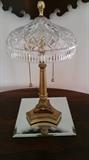 'Absolutely stunning Waterford Lamp!  Brass base, Waterford shade.  You won't find this at just any sale! 