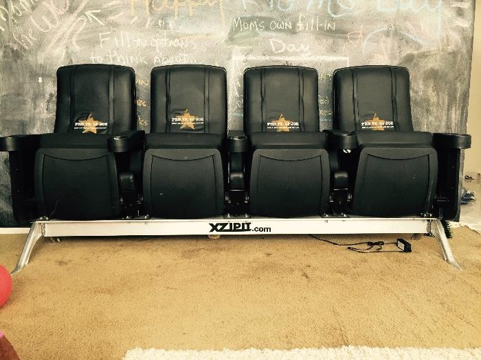 Custom Theater / Stadium seating: Row of 4!  You can customize on your own with your favorite team's Logo'd panels (NFL, NBA, MLB, NHL, etc)! 